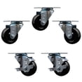 thumbnail image 1 of Avantco 178A3PCKIT5 3 Inch Replacement Caster Set with Brakes – Service Caster, 1 of 2