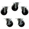 thumbnail image 1 of Avantco 178A4PCKIT5 4 Inch Replacement Caster Set with Brakes – Service Caster, 1 of 2