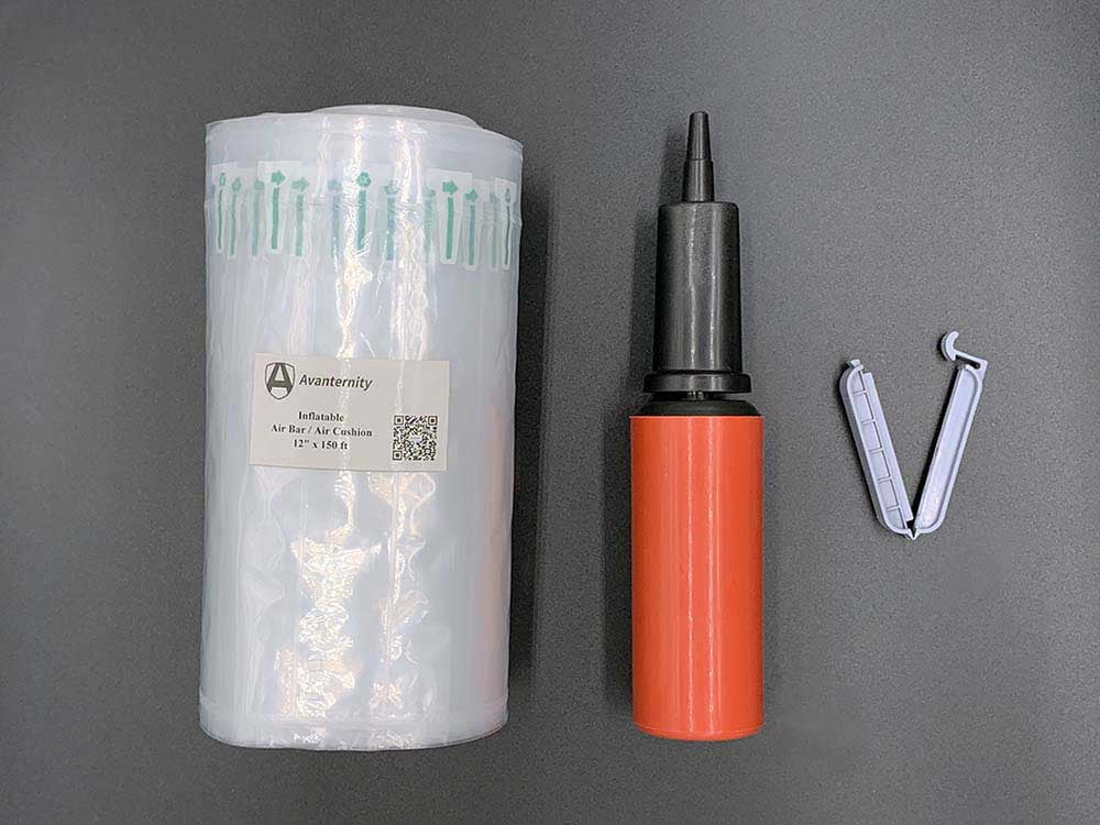 Avanternity's Bubble Cushion / Bubble Cushioning Wrap, Inflatable Packing Material. Roll of 150 ft. Free Pump/Clip Enclosed. (Width of 8", Pack of 2 Rolls)