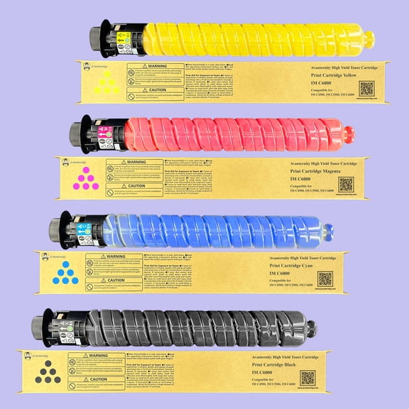 Avanternity's High Yield Toner Cartridge, Replacement for Ricoh IM C4500 IM C5500 IM C6000 Print Cartridge, 842279, 842280, 842281, 842282 (Set of 4 Packs - CMYK)