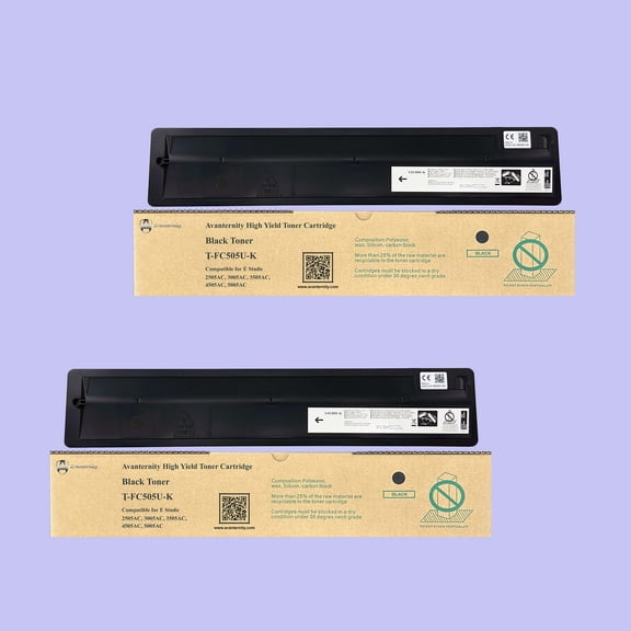 Avanternity's High Yield Toner Cartridge, Replacement for Toshiba T-FC505U TFC505U Toner, use for Toshiba E STUDIO 2505AC, 3005AC, 3505AC, 4505AC, 5005AC Printers (2 Packs of Black)