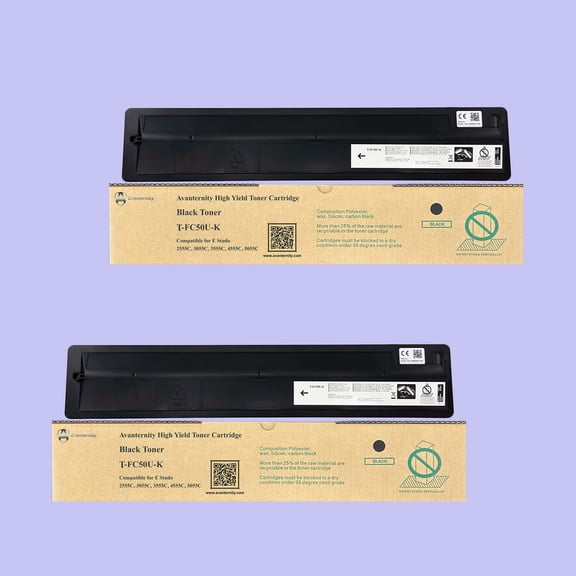 Avanternity's High Yield Toner Cartridge, Replacement for Toshiba T-FC50U TFC50U Toner, user for Toshiba E-Studio 2555C 3055C 3555C 4555C 5055C Printers (2 Packs of Black)