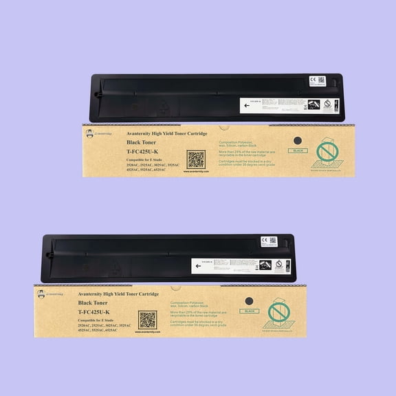 Avanternity's Toner Cartridge, Replacement for Toshiba T-FC425U TFC425U Toner, use for Toshiba E-Studio 2520AC 2525AC 3025AC 3525AC 4525AC 5525AC 6525AC Printers (2 Packs of Black)
