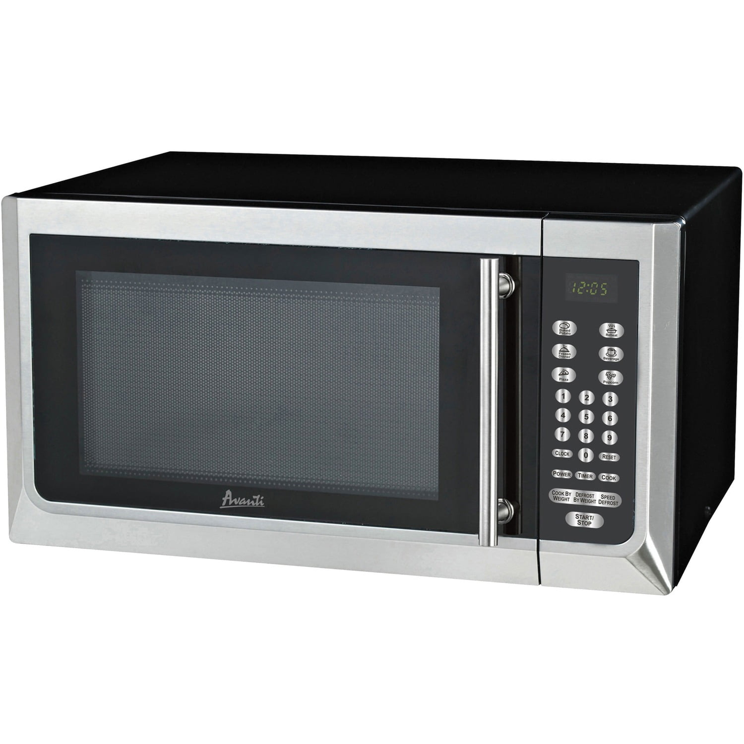 Avanti Black and Silver 1.1 cu ft Microwave with Timer