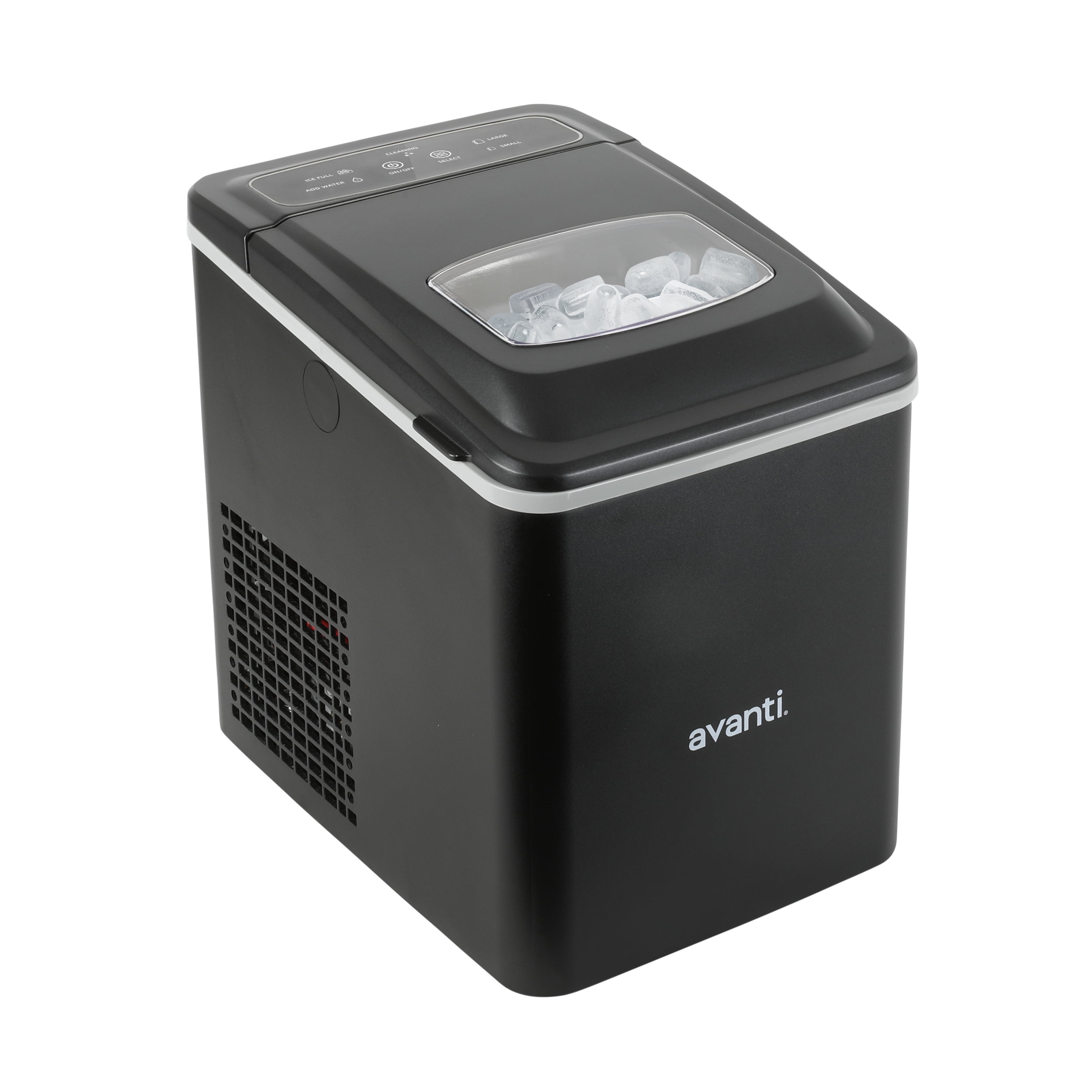 Avanti Black Stainless Steel Countertop Bullet Ice Maker