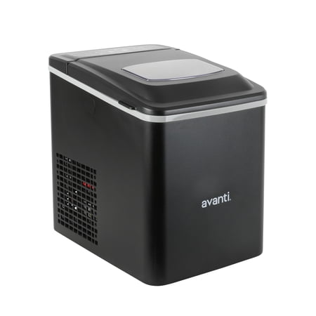 Avanti Mighty Ice 26lb. Countertop Bullet Ice Maker, Fast 6-Minute Ice Cycle, Self-Cleaning, Two Ice Sizes, Ultra Quiet, in Black (AVIM2625BK)