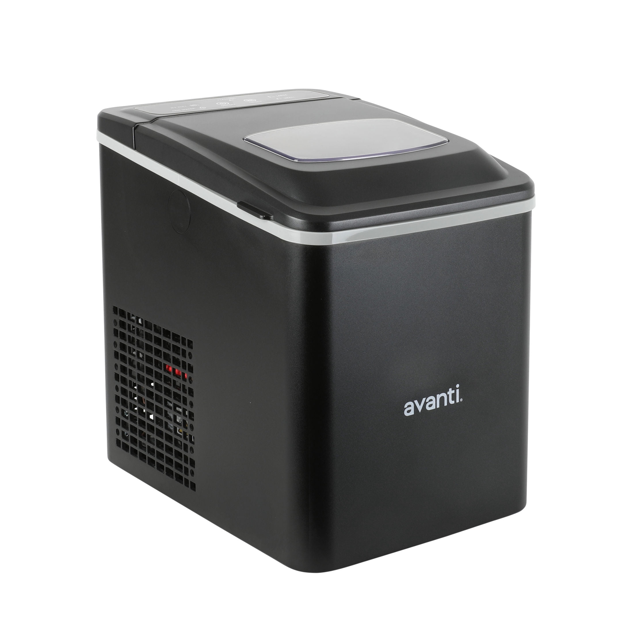 Avanti Mighty Ice 26lb. Countertop Bullet Ice Maker, Fast 6-Minute Ice Cycle, Self-Cleaning, Two Ice Sizes, Ultra Quiet, in Black (AVIM2625BK)
