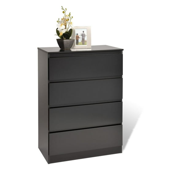Avanti 4-Drawer Dresser - Color:Espresso-Color:Black