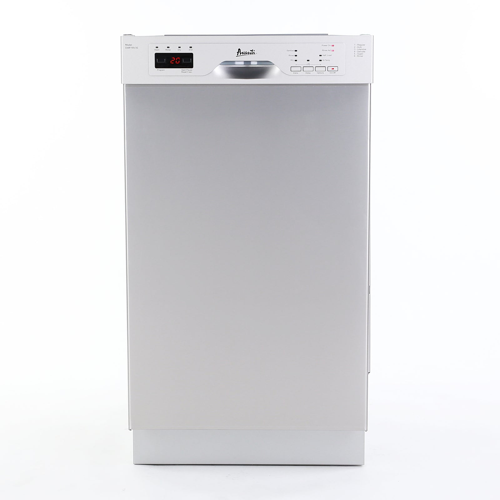 Avanti 18-Inch Silver Stainless Steel Built-In Dishwasher for RV