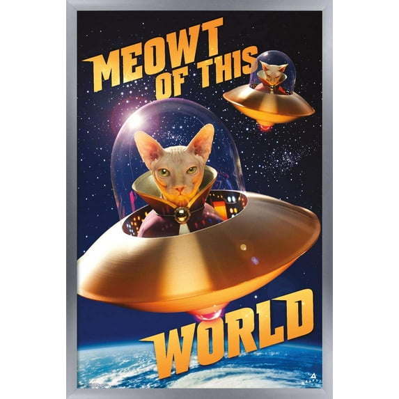 Avanti - Galaxy Cats Wall Poster, 14.725" x 22.375", Framed