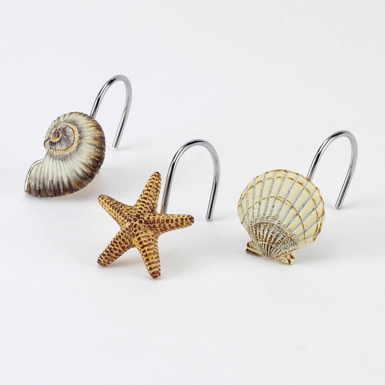 Antigua Coastal Resin Shower Curtain Hooks Set of 12