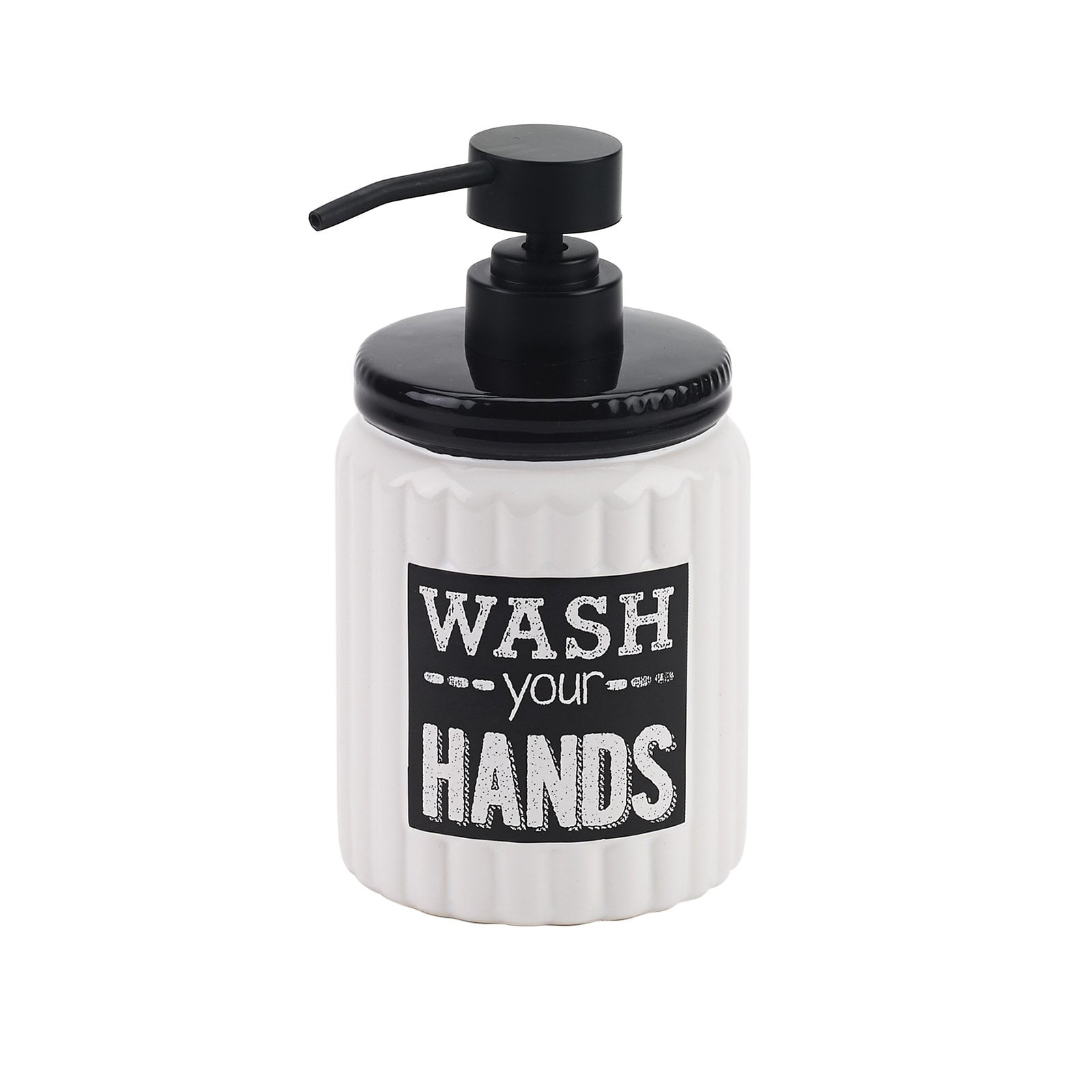 White and Black Ceramic Soap Lotion Dispenser