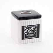 Avanti Linens Avanti Chalk It Up White/ Black Ceramic Tissue Cover