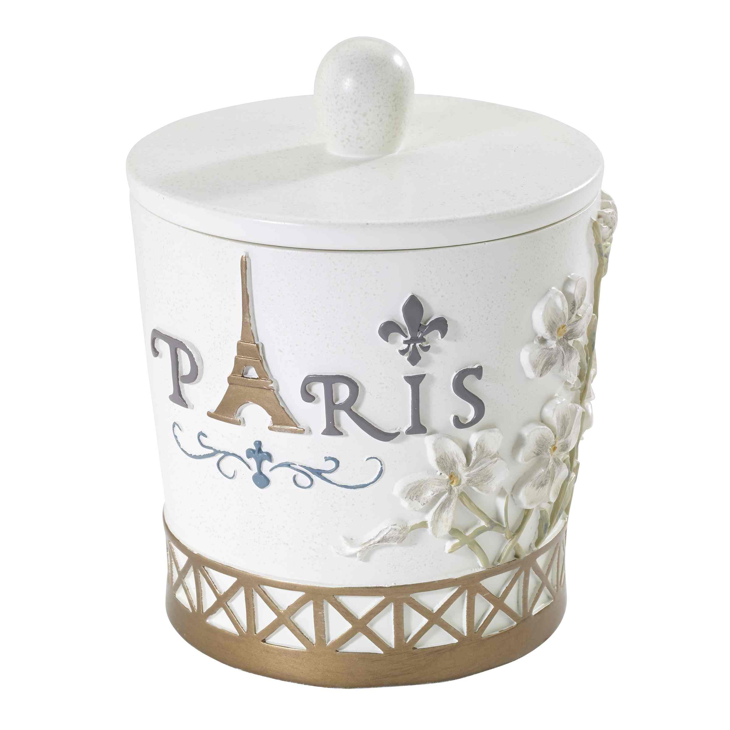Paris Botanique Hand Painted Resin Covered Jar