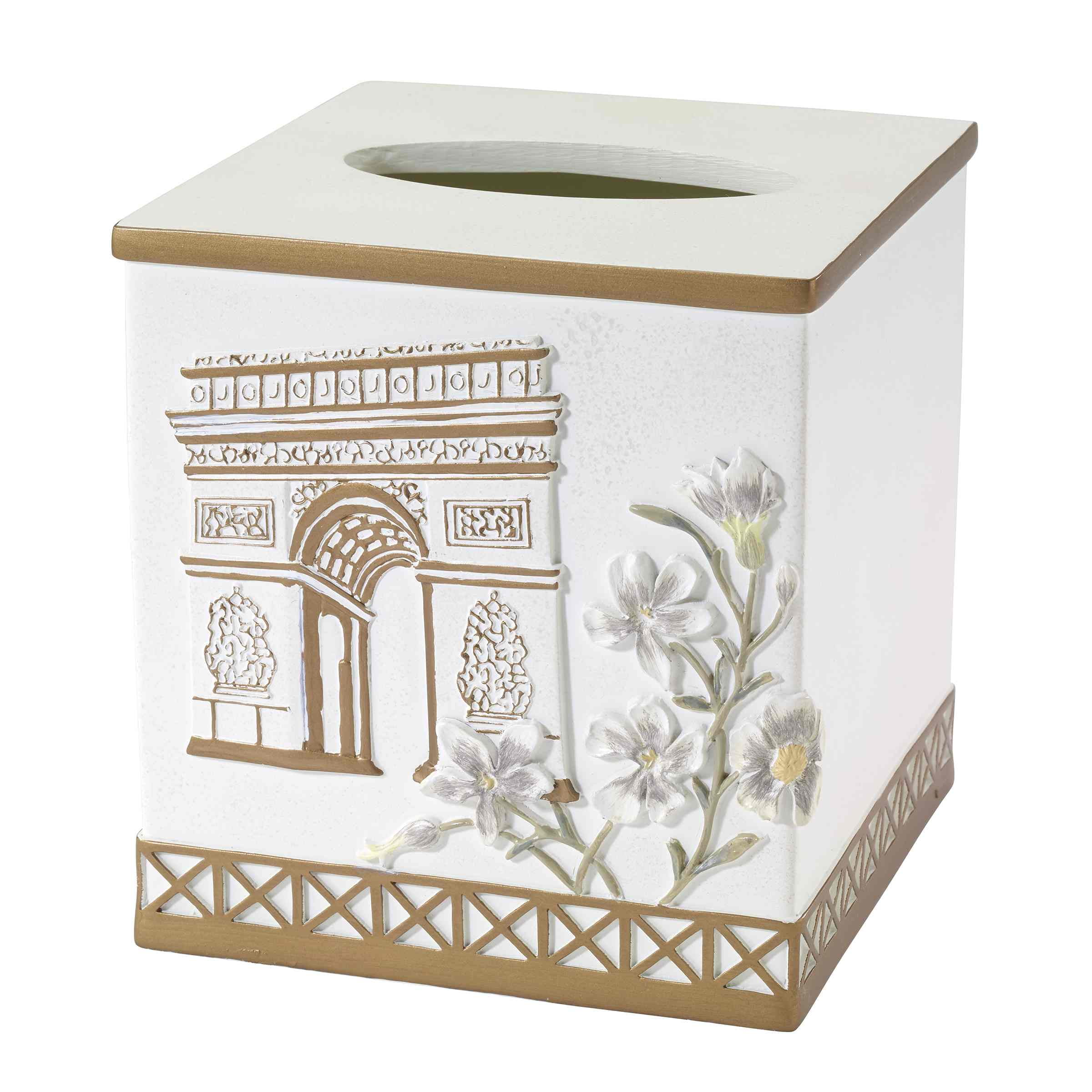 Paris Botanique Off-White and Gold Resin Tissue Cover