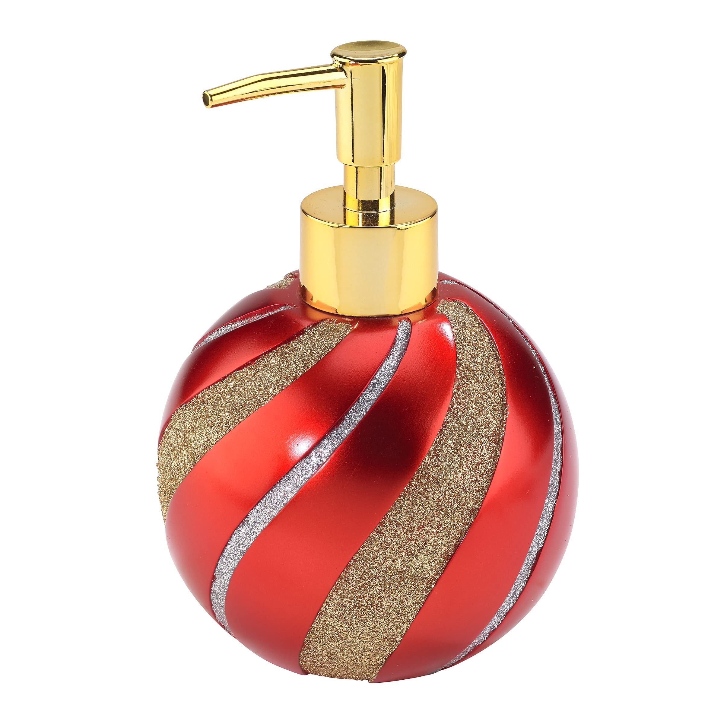 Festive Red and Gold Ornament Lotion Dispenser