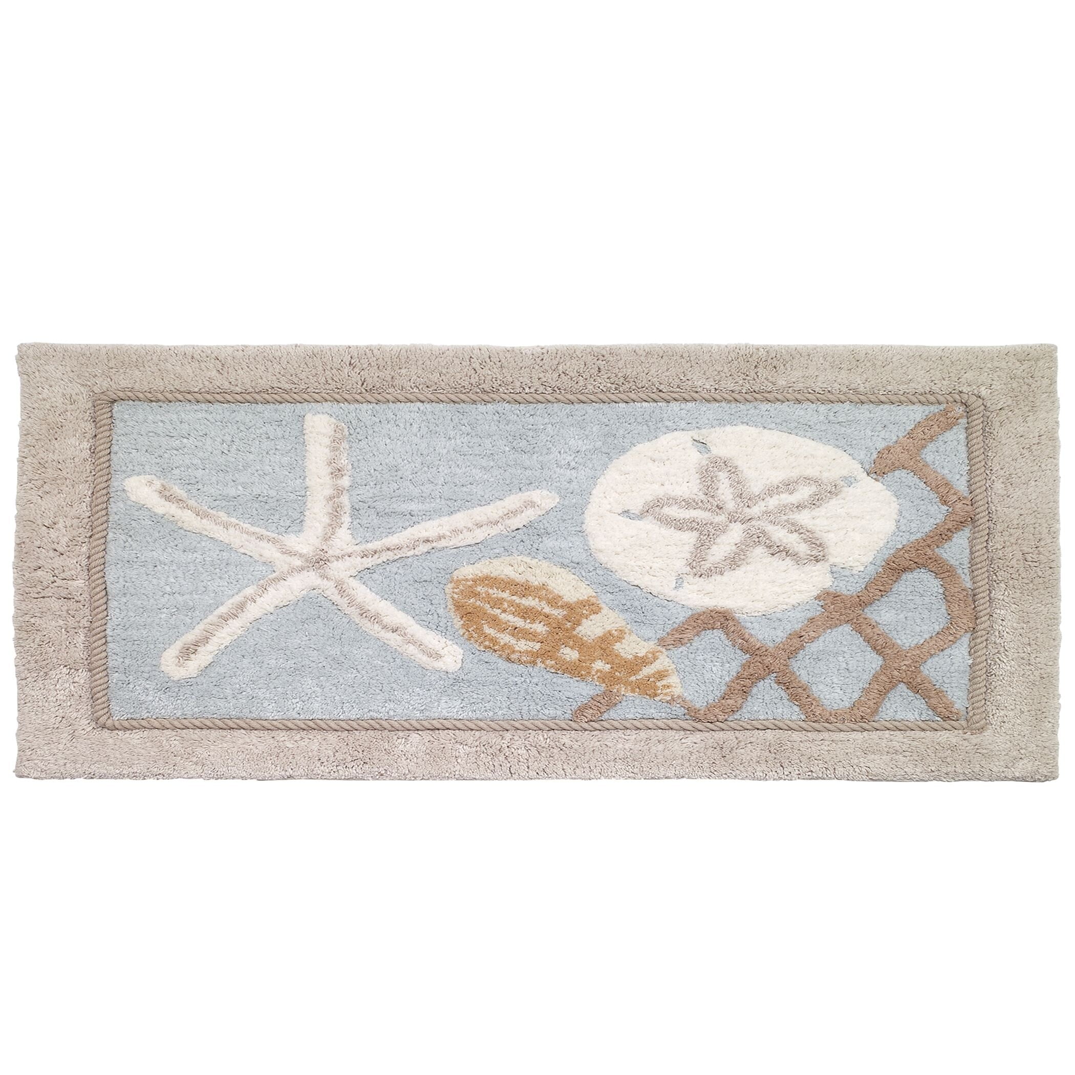 Seaglass Coastal Multi-Color Cotton Bath Rug 24" x 60"
