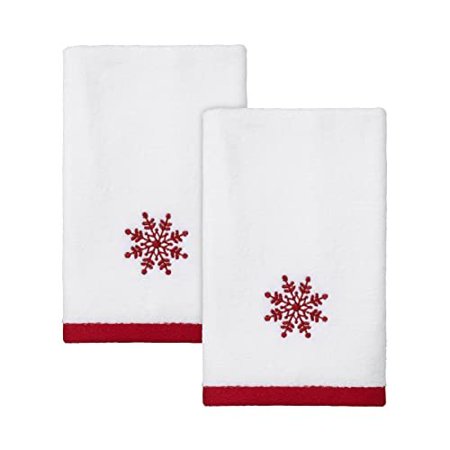 Avanti Linens - Fingertip Towels, Soft & Absorbent Cotton, Set of 2 Sparkle Collection