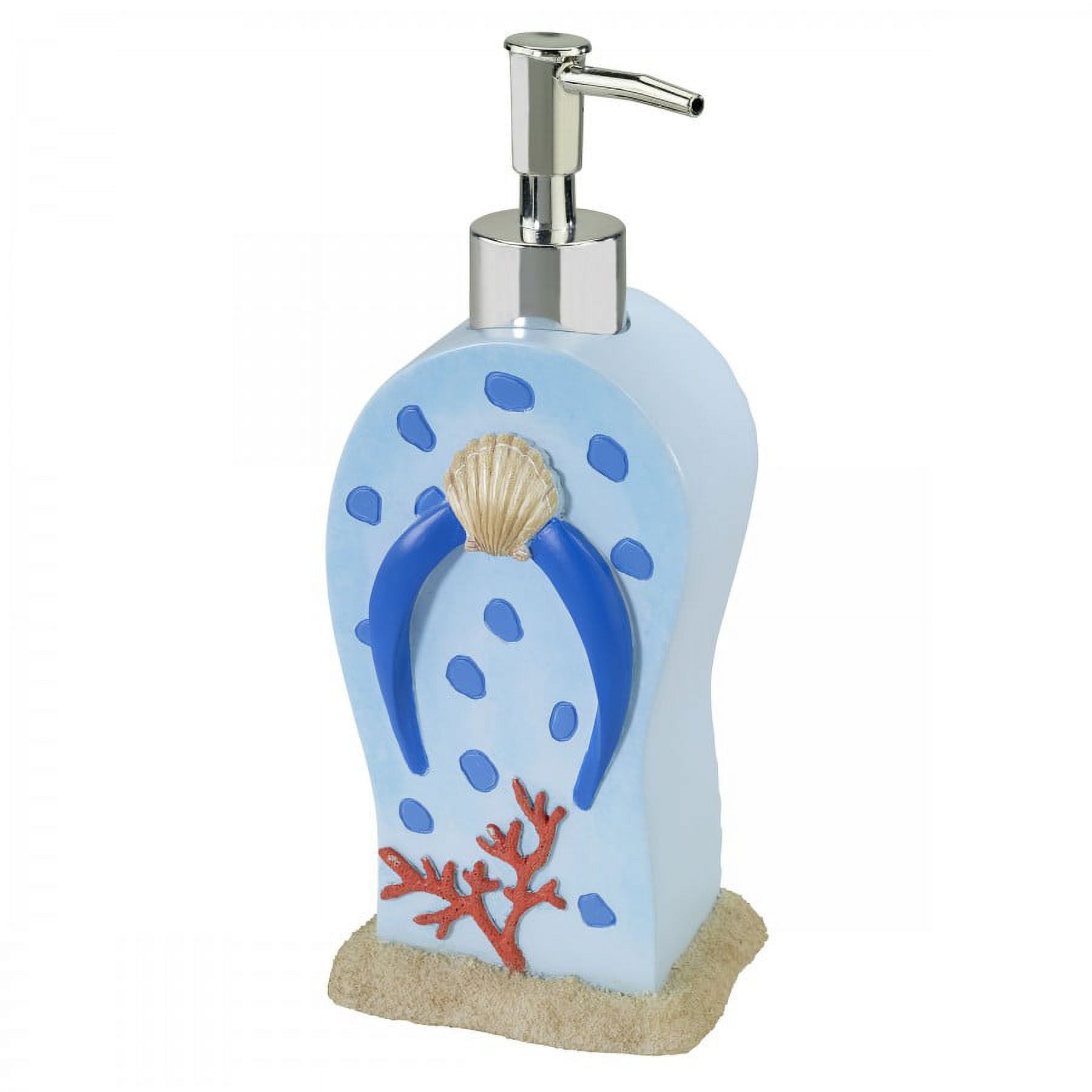 Blue Resin Flip-Flop Soap and Lotion Dispenser