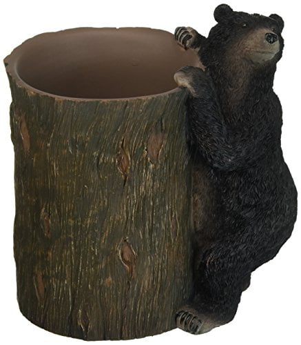 Rustic Black Bear Lodge Resin Tumbler