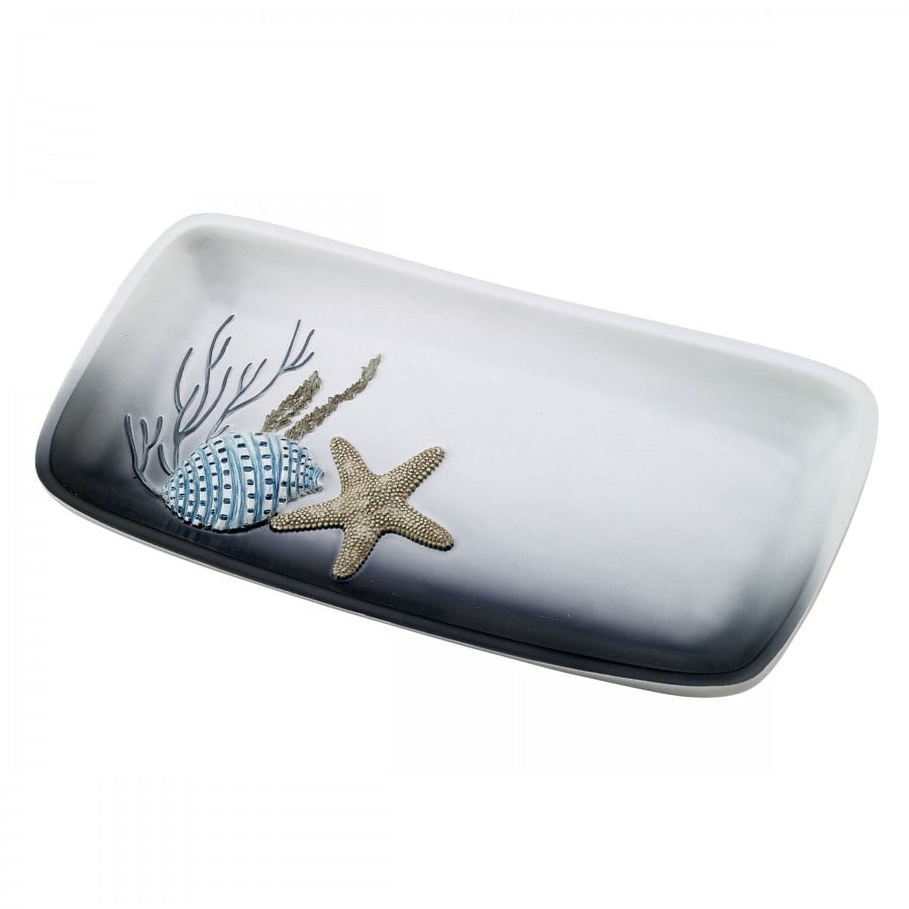 Blue and Beige Coastal Resin Vanity Tray