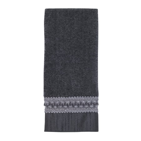 Braided Cuff Embroidered Fingertip Towel - Granite