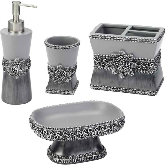 Avanti Linens Braided Medallion 4-Piece Bath Accessory Set
