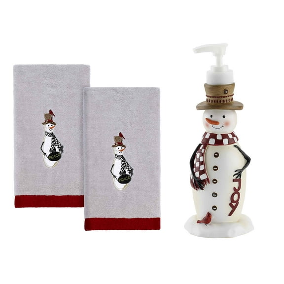 Avanti Country Friends Lotion Dispenser & 2-Pack Fingertip Towel Set
