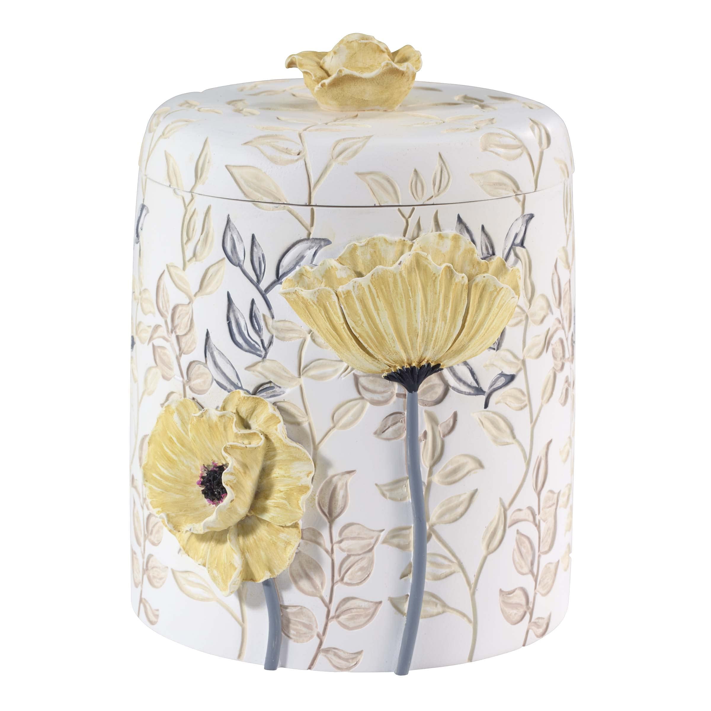 Marielle Yellow Floral Resin Cotton Jar