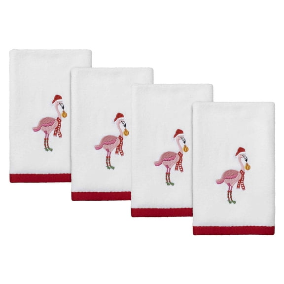 Avanti Flamingo Jingle 4-Pack Fingertip Towel Set