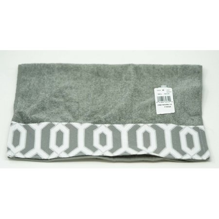 Avanti Linens Fretwork Border 100% Cotton Fingertip Towel - Nickel