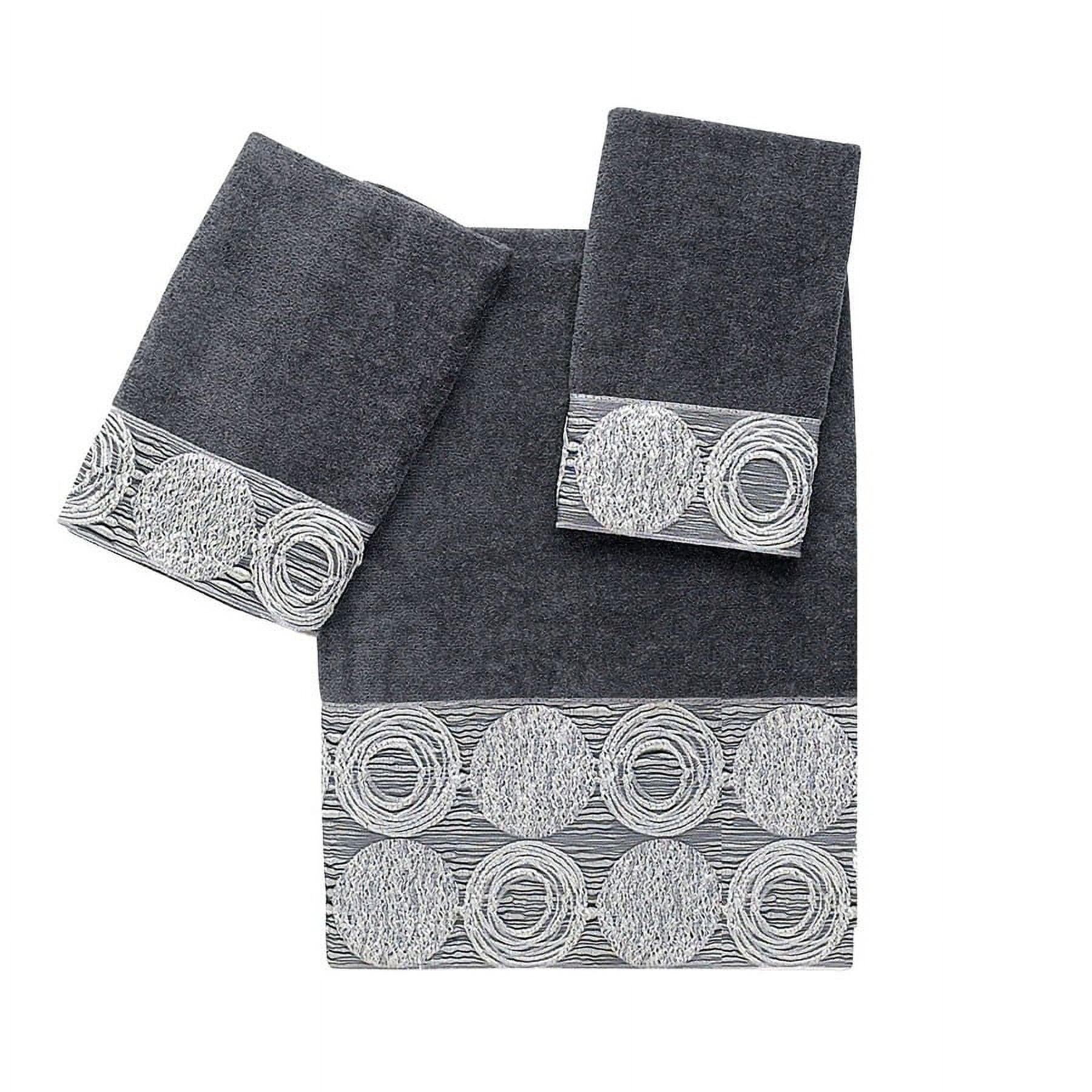 Granite Cotton 3-Piece Towel Set with Metallic Border