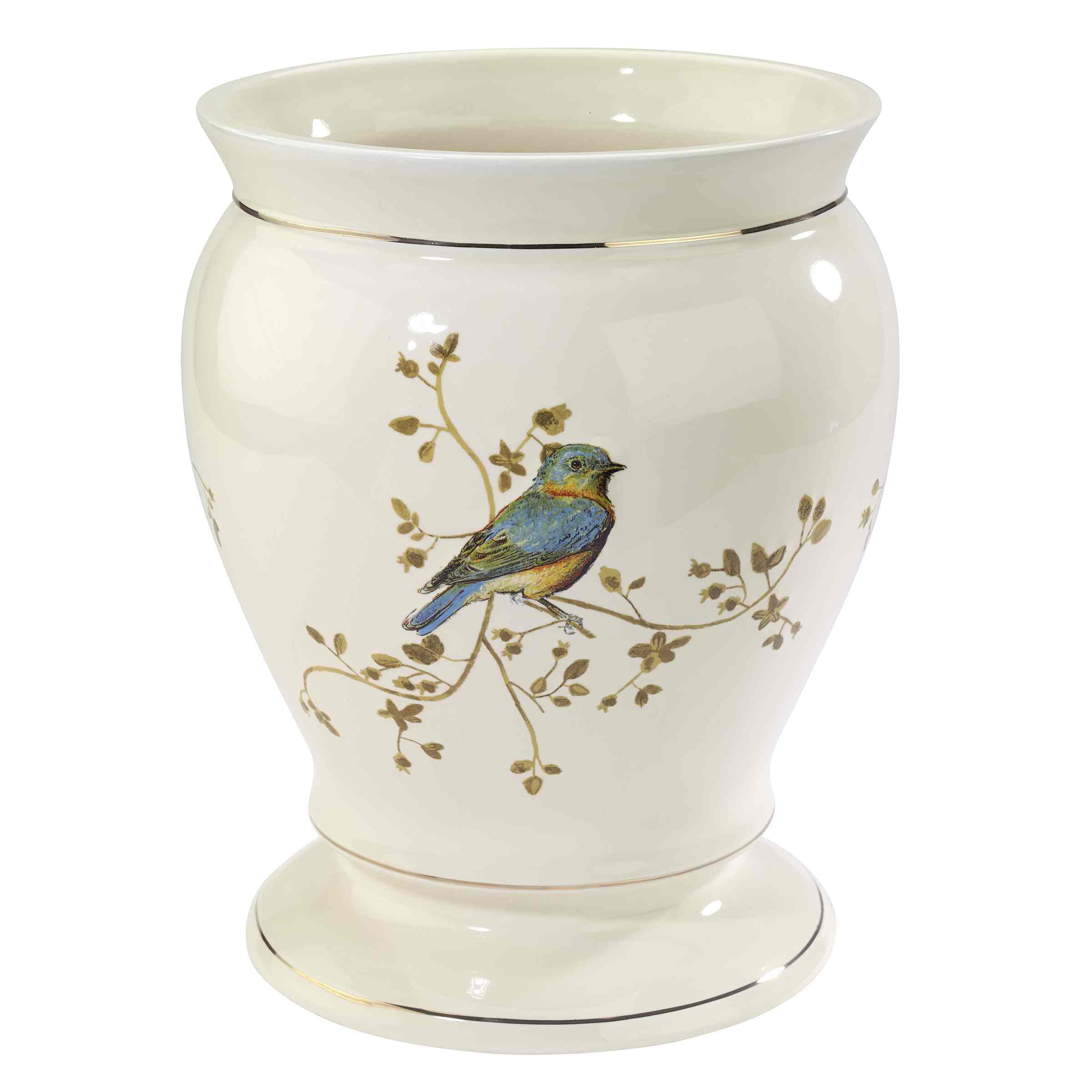Avanti Gilded Birds Wastebasket