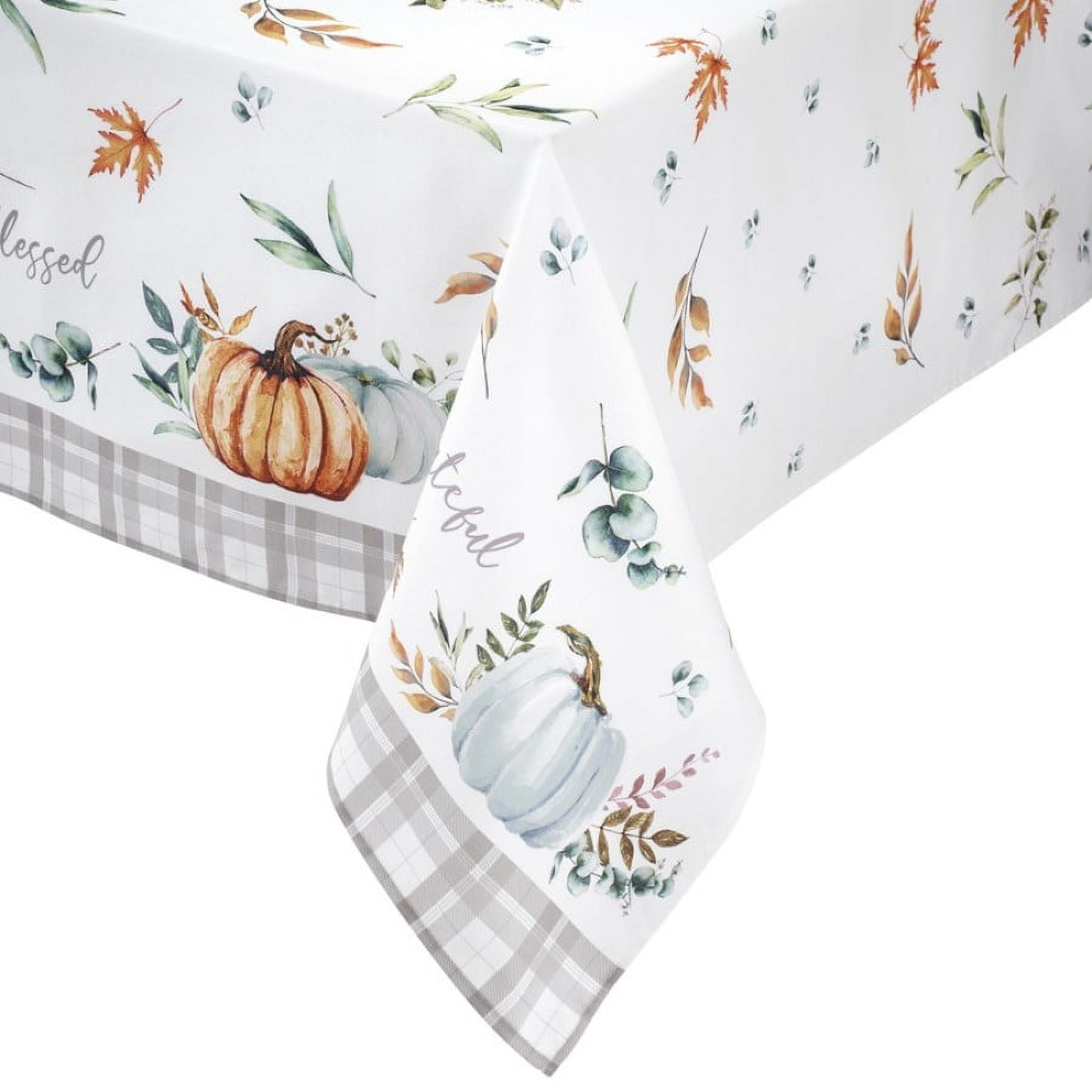 Grateful Patch Fall-Inspired Ivory Polyester Cotton Tablecloth