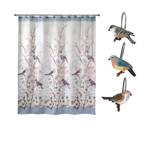 Avanti Linens Love Nest Shower Curtain & Hook Set