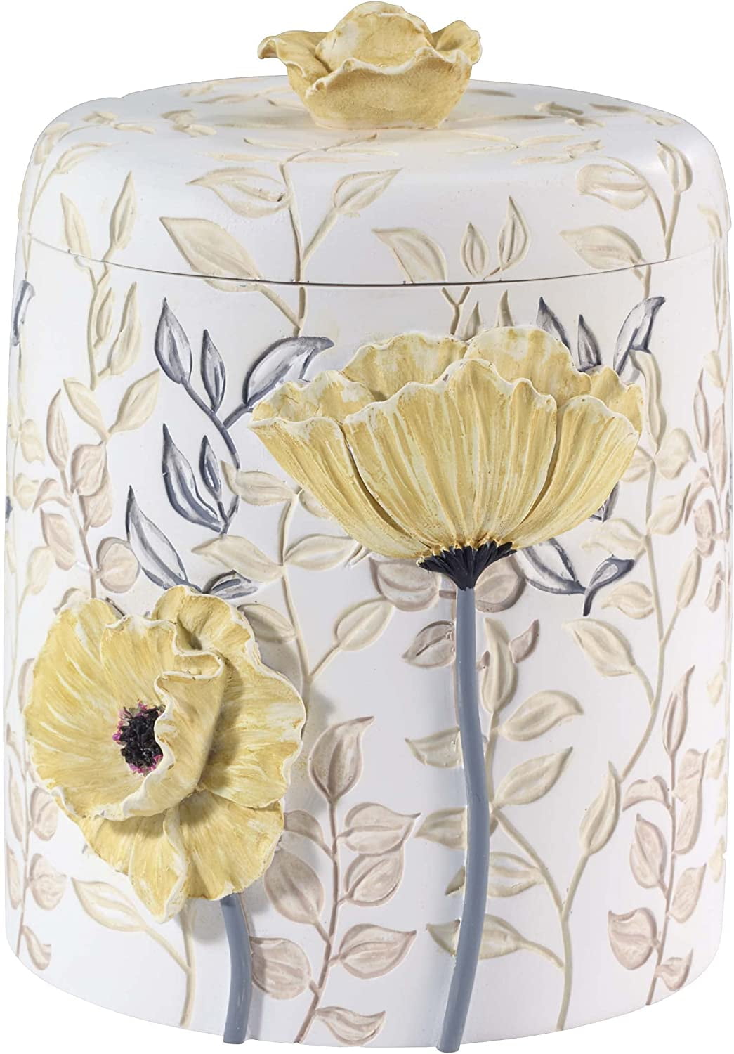 Marielle Yellow Floral Resin Cotton Jar
