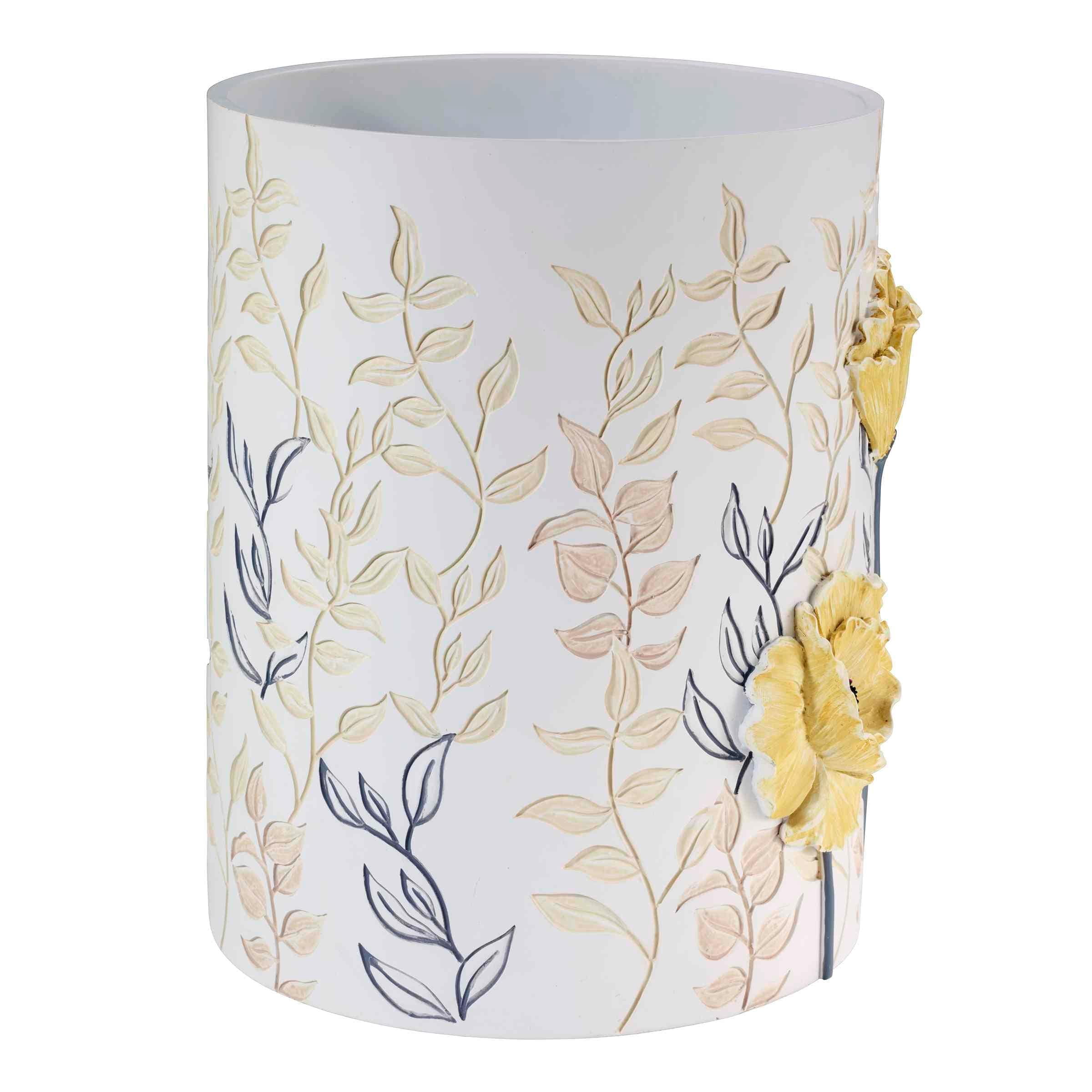 Yellow Floral Resin Bathroom Curtain Hooks Set of 12