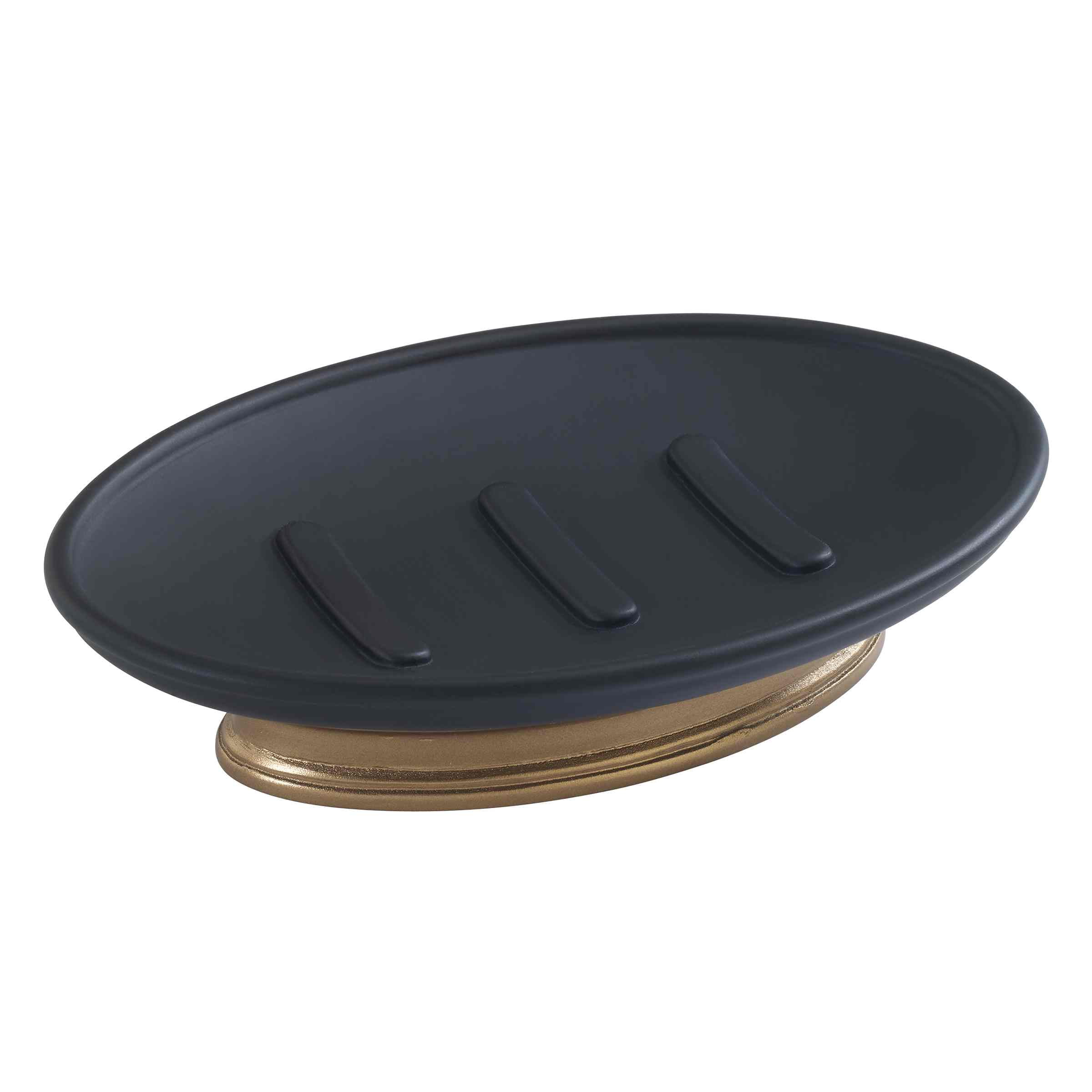 Matte Black and Gold Resin Soap Dish
