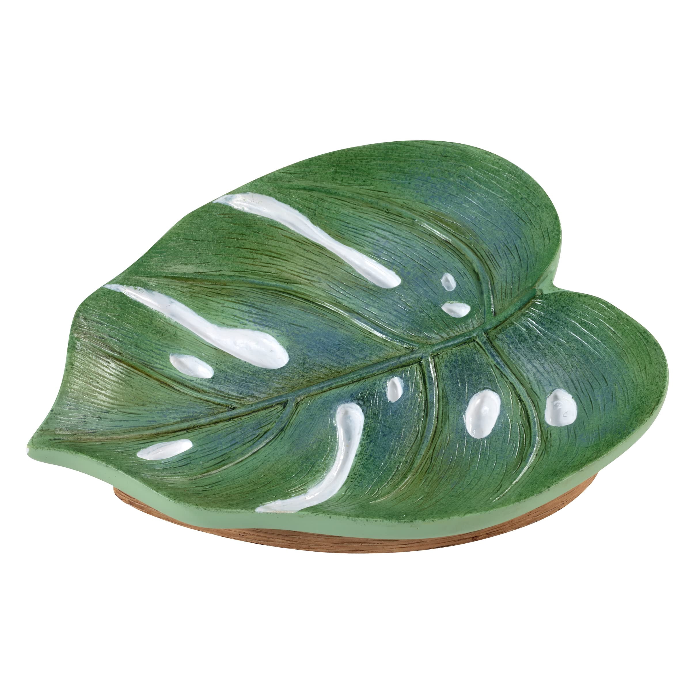 Avanti Linens Viva Palm Waste Basket - Decorative Resin Trash Can With Tropical Leaves