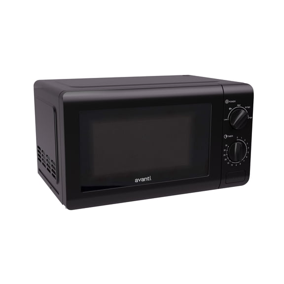 Avanti Microwave Oven with Mechanical Dials, 0.7 cu. ft. Capacity, 700W Cooking Power, Space-Saving Design in Black (MM07V1B)