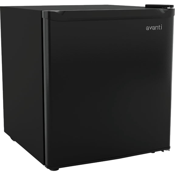 Avanti Mini Fridge 1.6 Cu. Ft. Compact Refrigerator for Dorm, Office & Bedroom, Chiller Compartment, Glass Shelf, Reversible Door, ENERGY STAR, Black