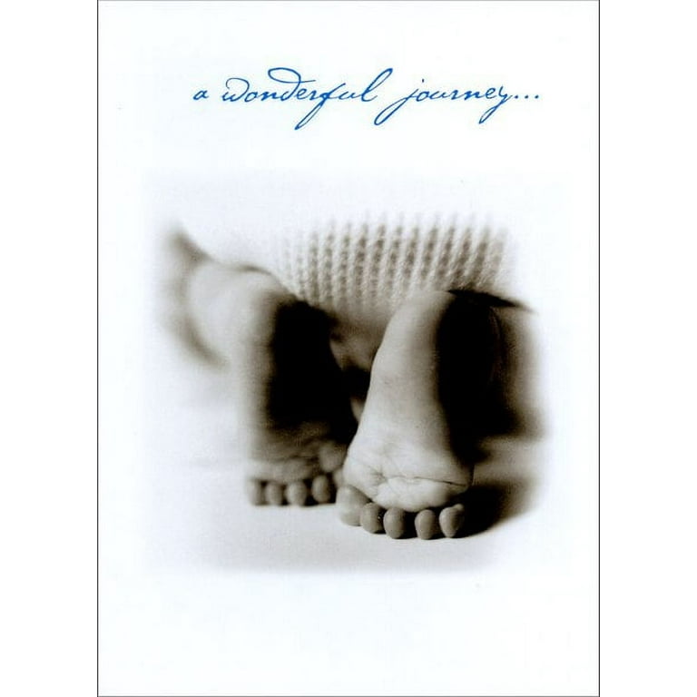 Baby's Feet New Baby Congratulations Card - 'A Wonderful Journey Has Begun' Greeting Card With Envelope