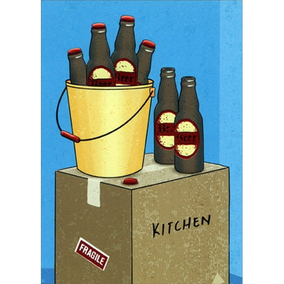 Avanti Press Beer Moving Boxes Funny / Humorous A-Press New Home Congratulations Card