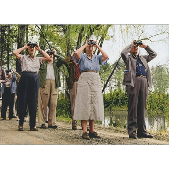 Avanti Press Bird Watchers with Binoculars in Park Vintage Photo Funny / Humorous Retirement Card