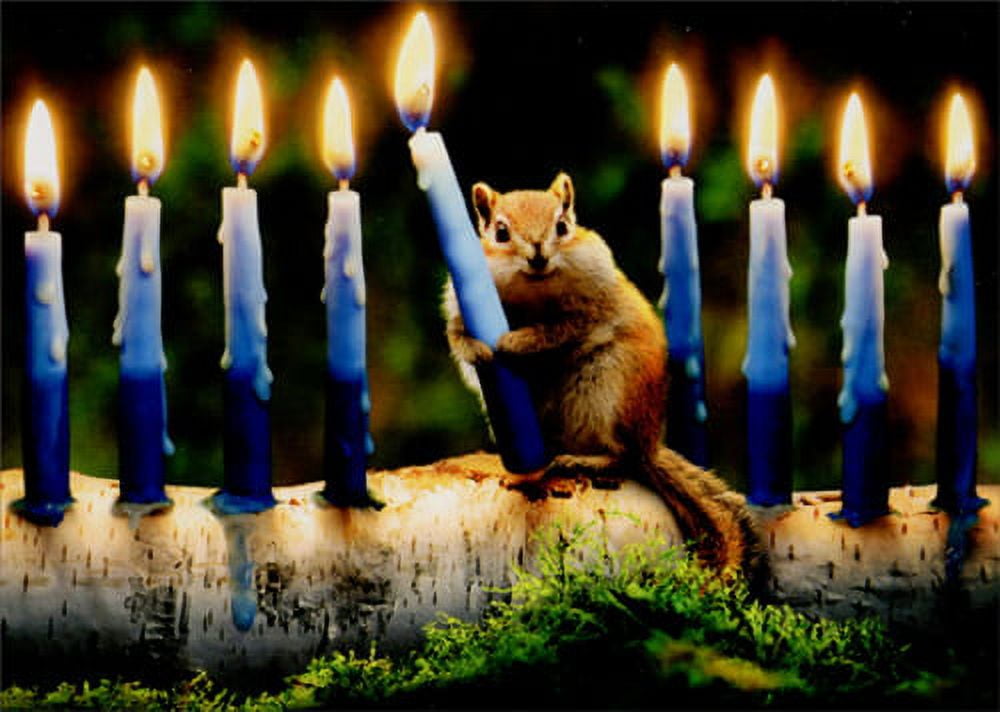 Avanti Press Chipmunk Menorah Box of 10 Hanukkah Cards