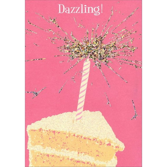 Avanti Press Dazzling Sparkler Cake A-Press Glitter Birthday Card