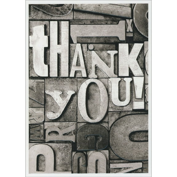 Avanti Press Embossed Thank You Letters Metal Blocks Thank You Card