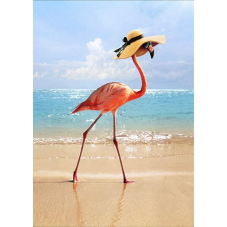 Avanti Press Fancy Flamingo On Beach Funny / Humorous Mother's Day Card