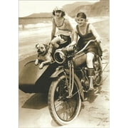 Avanti Press Flappers On Motorcycle America Collection Birthday Card