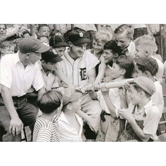 Avanti Press Goose Goslin And Kids at Navin Baseball Field Deluxe Matte Blank Note Card